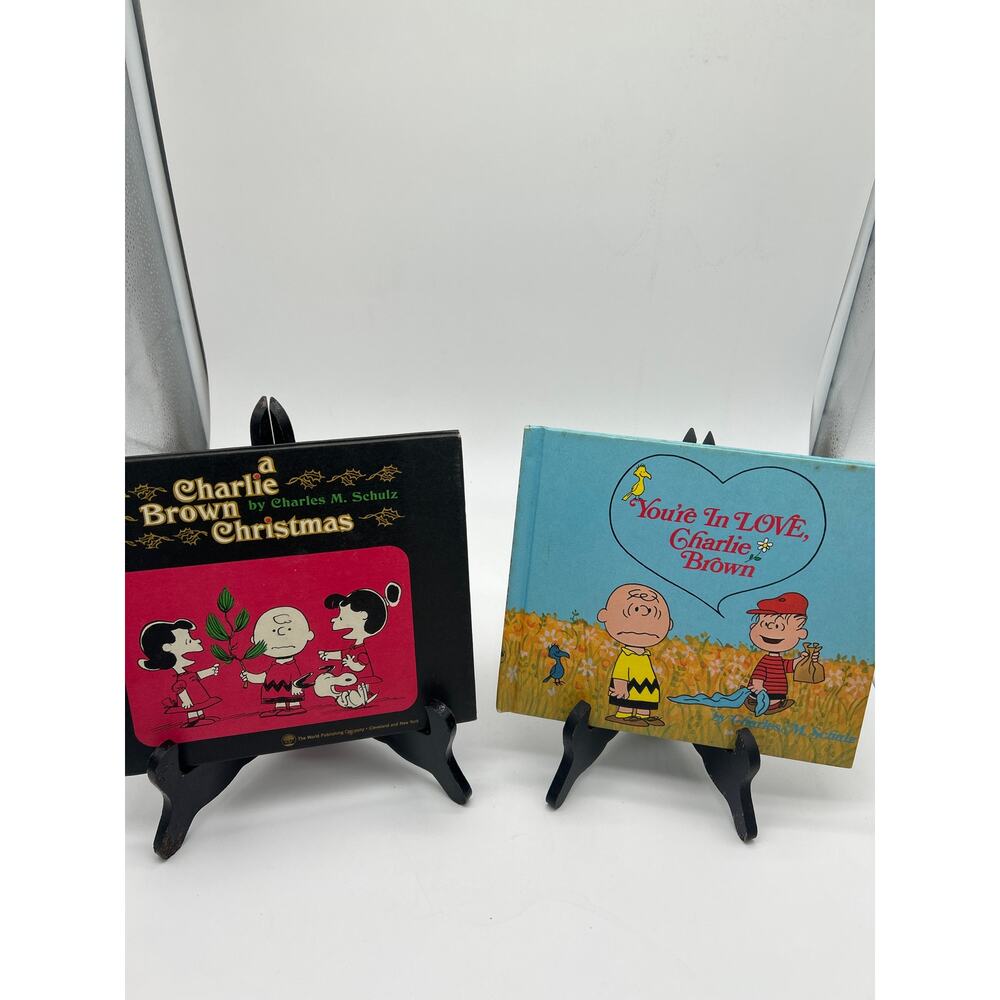 Lot of 2 1960s Books Charlie Brown Christmas and You’re in Love Charlie Brown